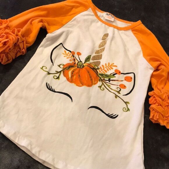 BMG Halloween Pumpkin Unicorn T-Shirt - Size 5 - Picture 3 of 13